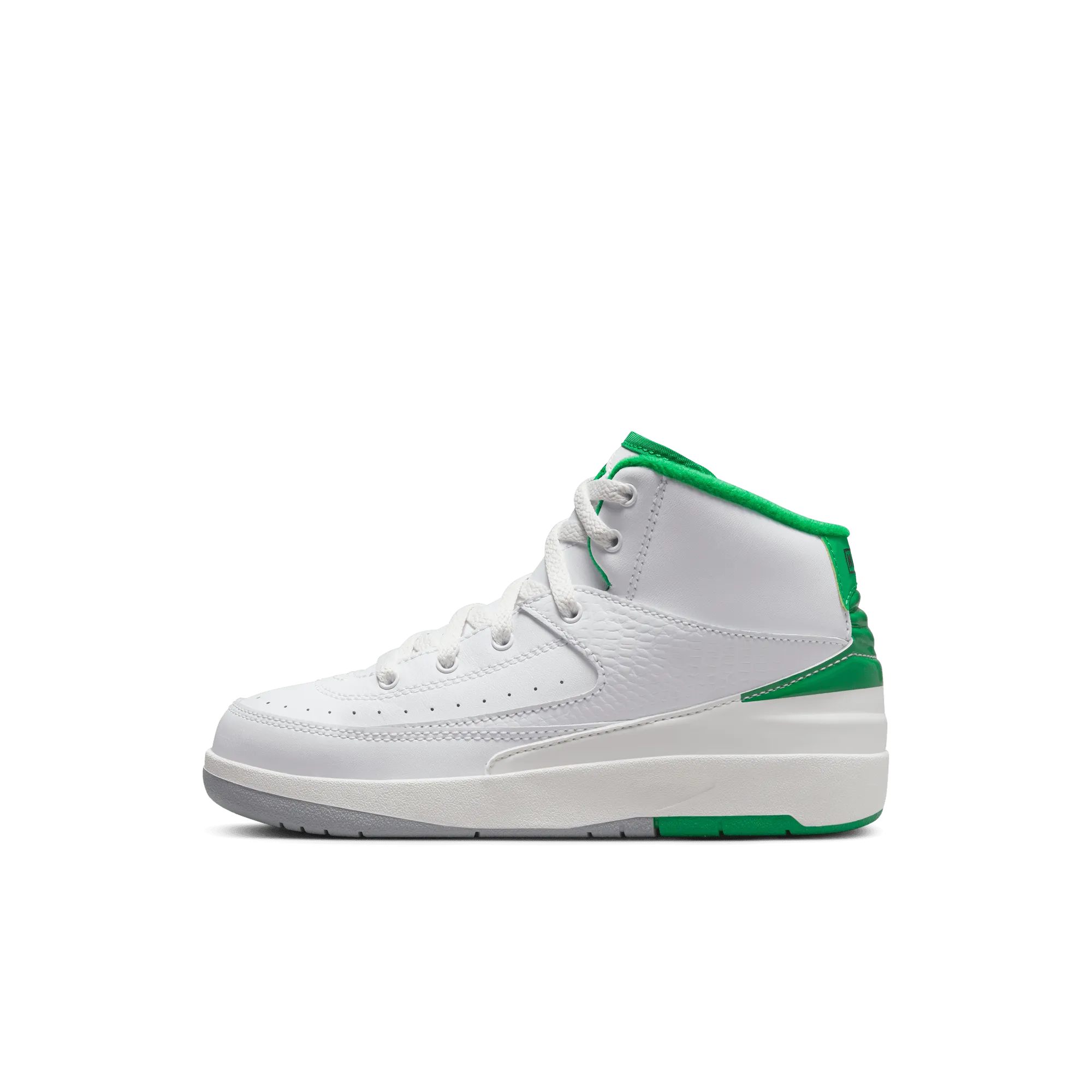 AIR JORDAN 2 RETRO PS - WHITE/LUCKY GREEN-SAIL-LT STEEL GREY