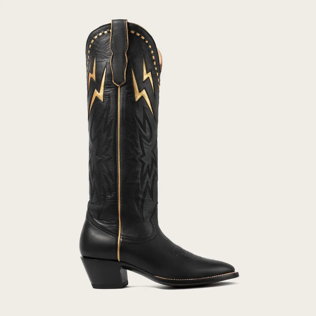 Black & Gold Lightning Boot