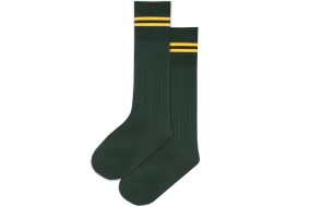 Boys 3/4 Striped Long Socks - Kwahs Green/Gold