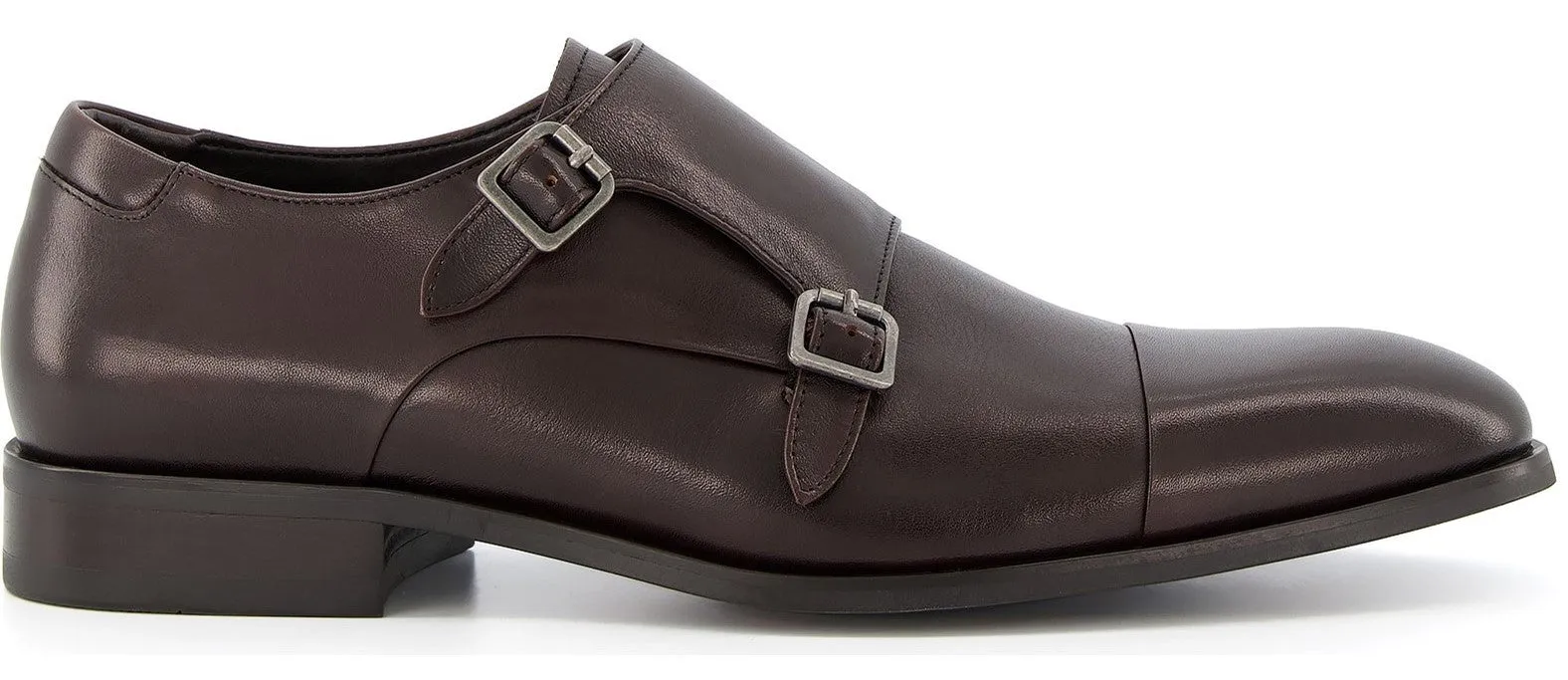 Dune Schemer Mens Leather Double Strap Monk Shoe