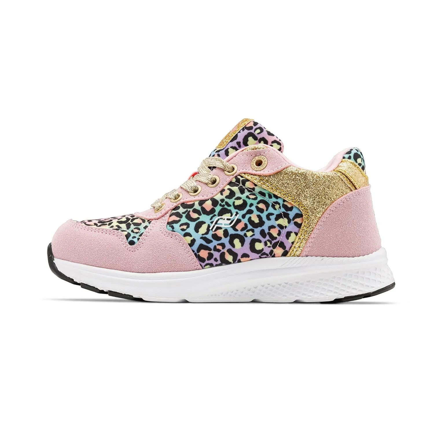 Girls Pink Leopard Lightweight Shoes with Rear Zipper Access