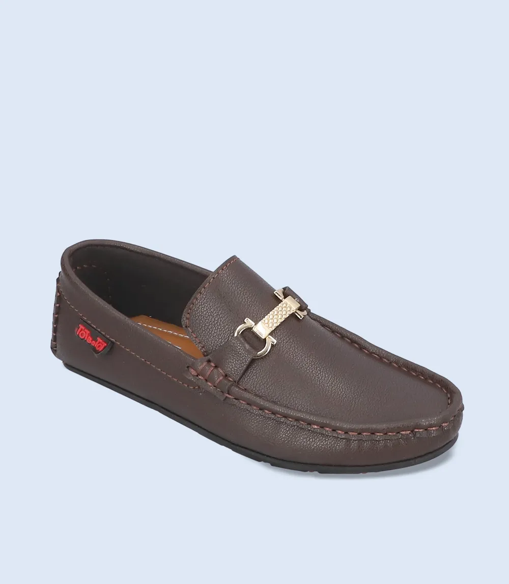 KB0073-BROWN-Boys Casual Slip On