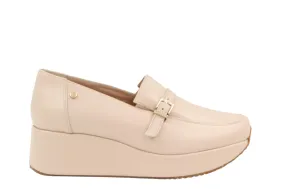 KELTON Cream leather Platform Loafer AFO602