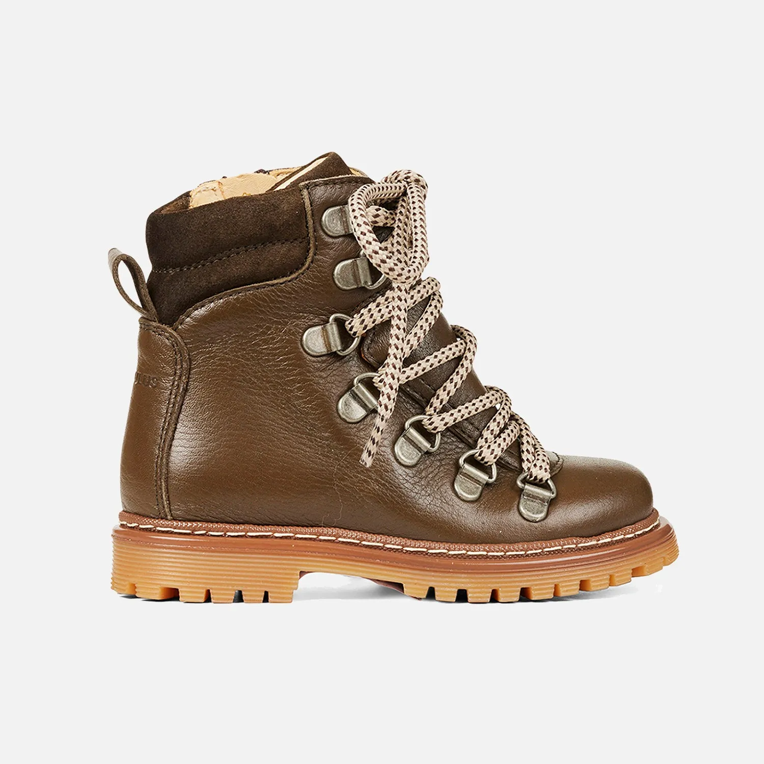 Kids Lace Boots w/Track Sole - Dark Olive