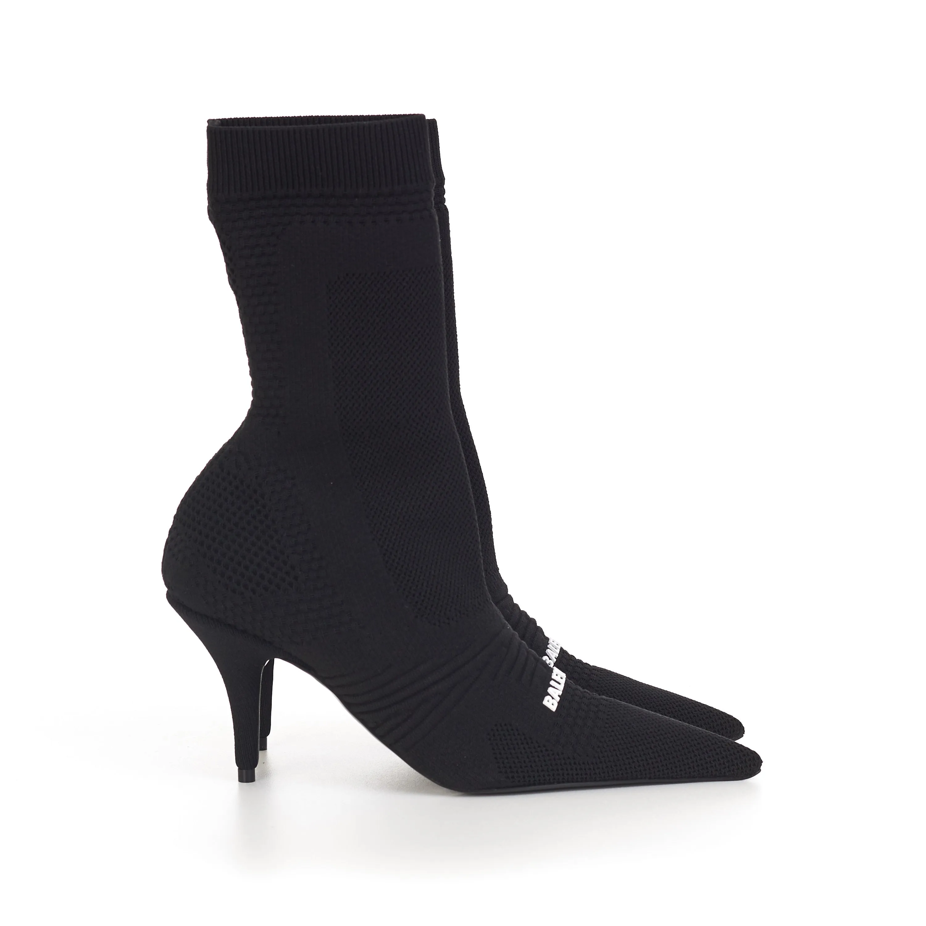 Knife Bootie In Black Textured Knit