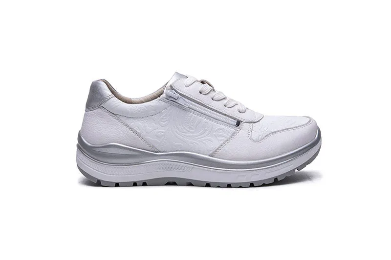 Ladies G-Comfort Lace Shoes Silver/White  R5581WF sale