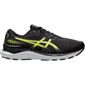 Men's Asics GEL-Cumulus 24, Black/Hazard Green, 9.5 D Medium