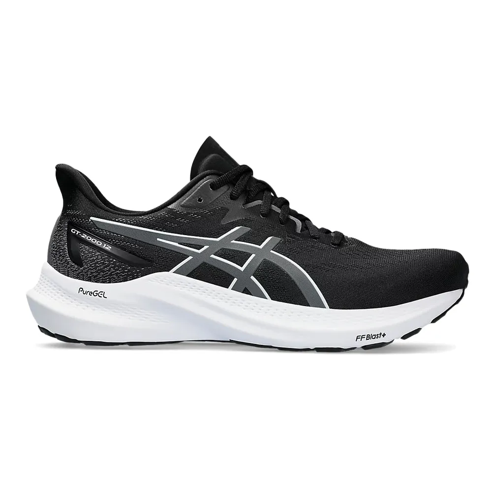 Men's Asics GT-2000 12, Black/Carrier Grey, 12 D Medium