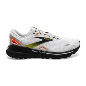 Men's Brooks Adrenaline GTS 23, Oyster/Black/Red Orange, 8 D Medium