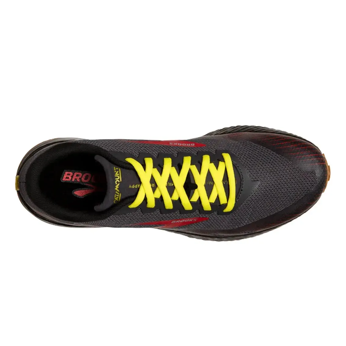 Mens Brooks Catamount - Black / Fiery Red / Yellow