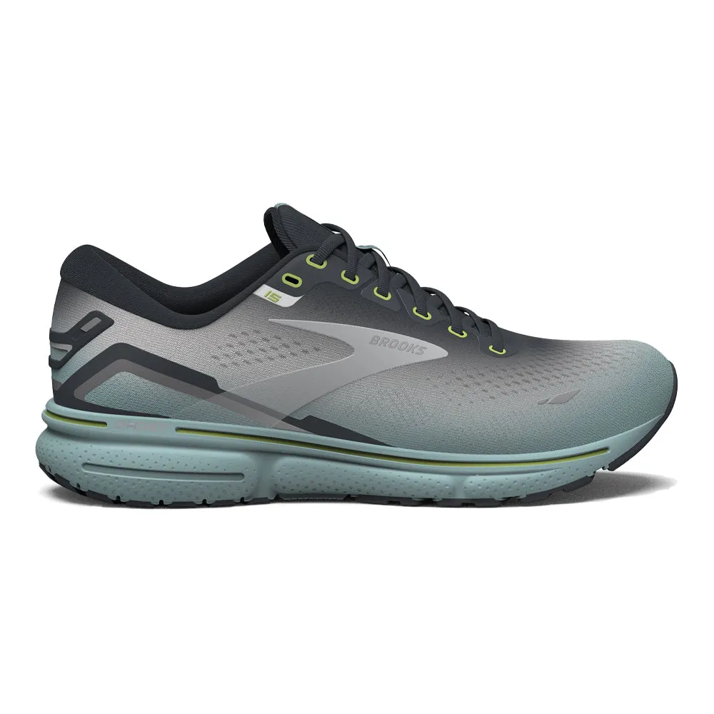 Men's Brooks Ghost 15, Grey/Oyster/Cloud Blue, 13 D Medium