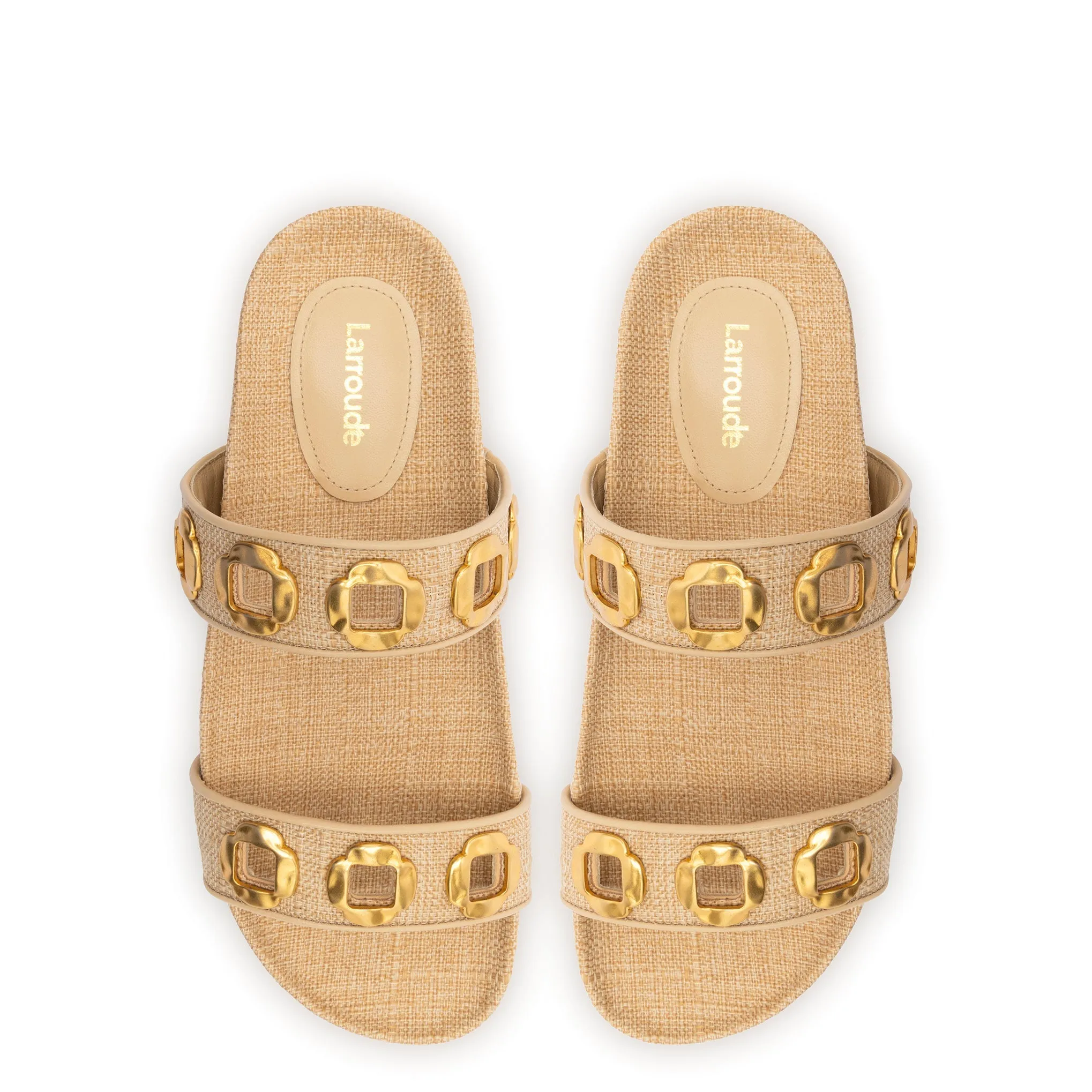 Milan Slide In Beige Raffia