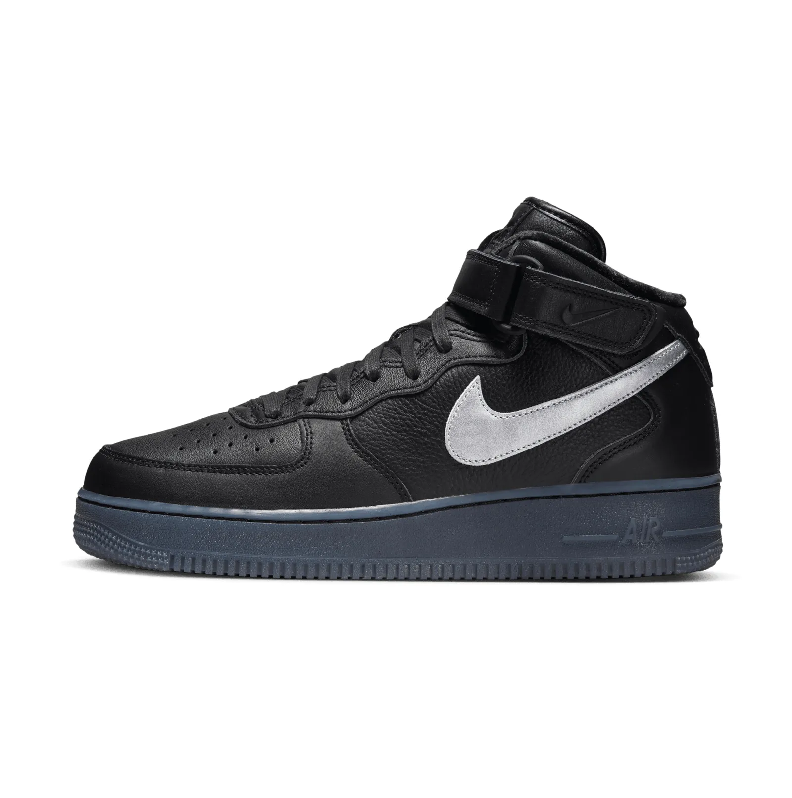 NIKE AIR FORCE 1 MID '07 PREMIUM - BLACK/METALLIC SILVER-HYPER PINK