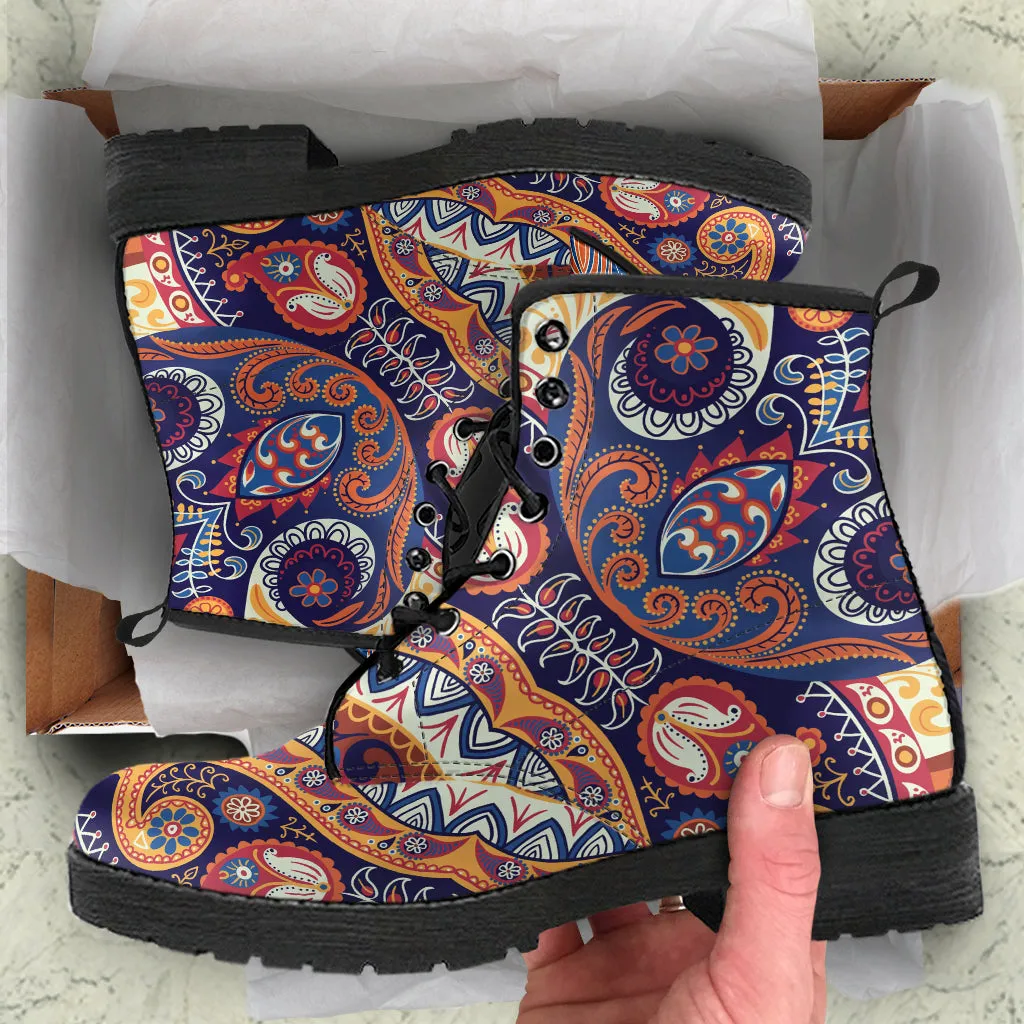 Paisley Vegan Leather Boots