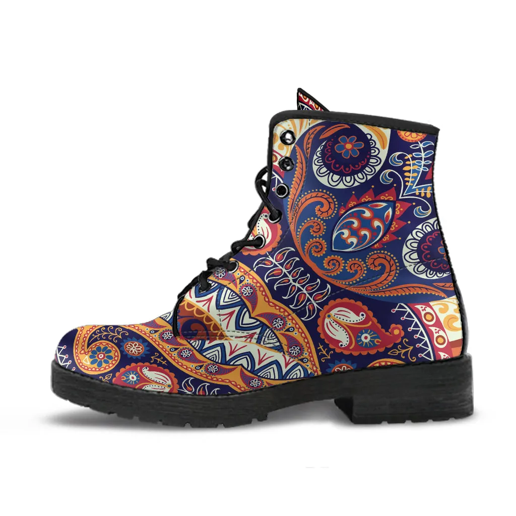 Paisley Vegan Leather Boots