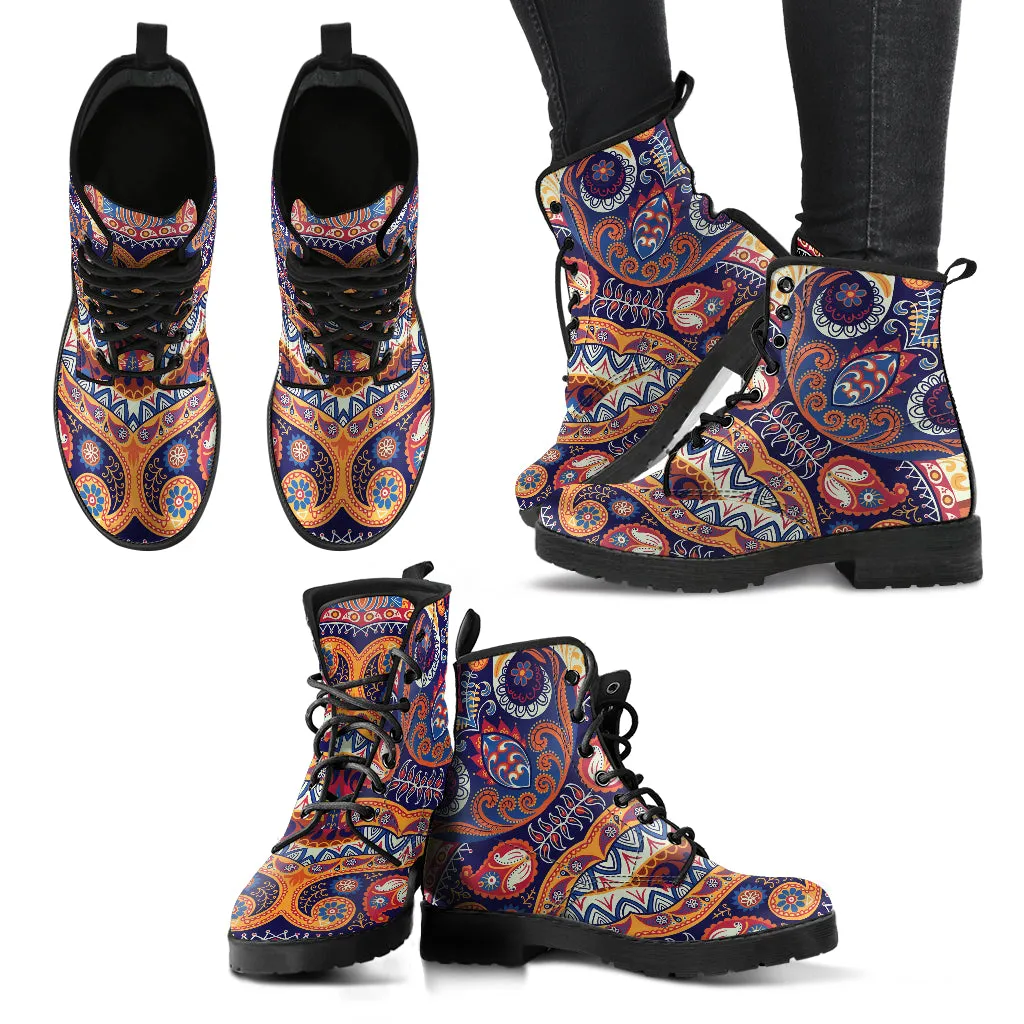 Paisley Vegan Leather Boots