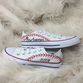 Personalized Baseball Wedding Converse