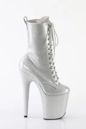 Pleaser USA Flamingo-1040GP 8inch Pleaser Boots - Silver Glitter