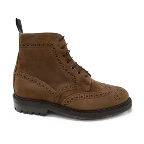 Sanders Cheltenham- Snuff Waxy Suede Brogue Boot