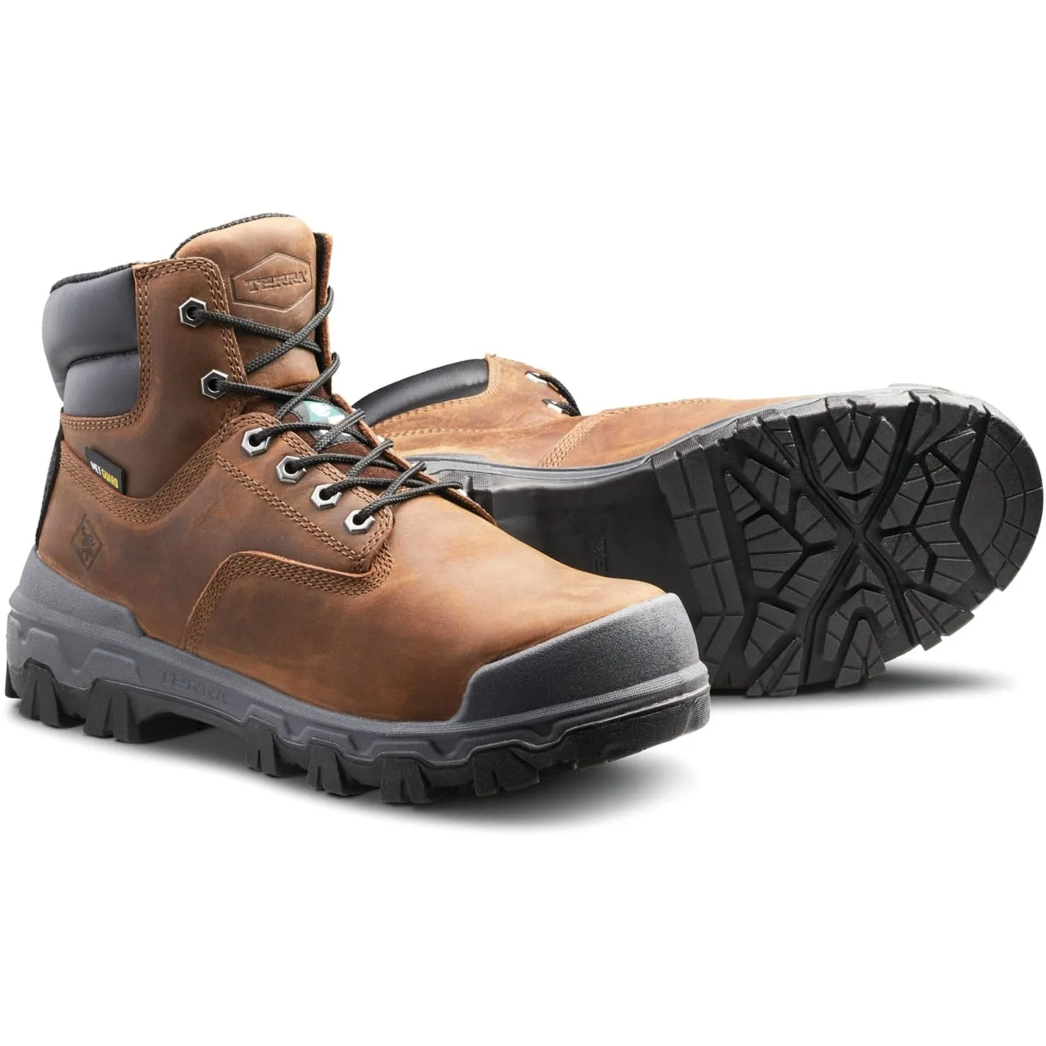 Terra Men's Sentry 2020 6 Comp Toe WP Safety Work Boot -Brown- R4NWBN