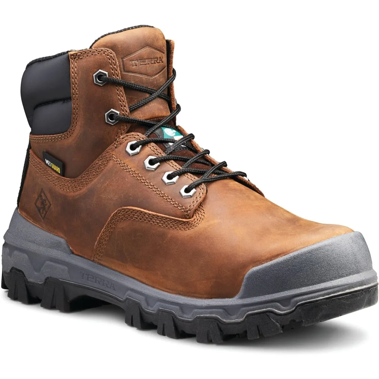 Terra Men's Sentry 2020 6 Comp Toe WP Safety Work Boot -Brown- R4NWBN