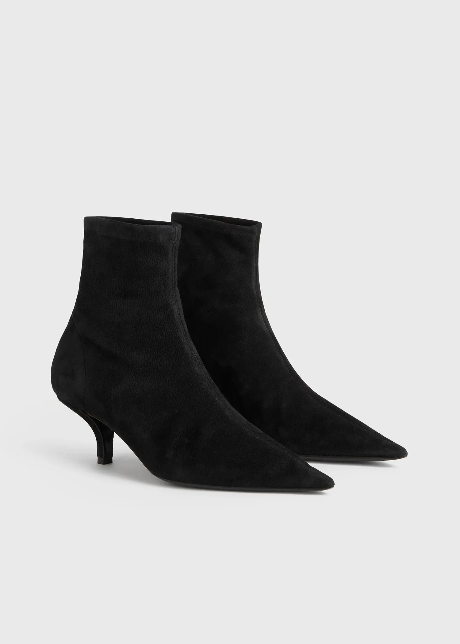 The Suede Heeled Sock Boot black