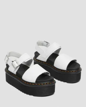 WHITE VOSS WOMEN'S LEATHER STRAP PLATFORM SANDALS