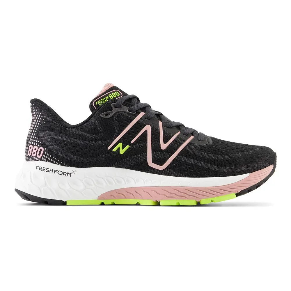 Women's New Balance Fresh Foam X 880v13, Black/Pink Moon, 7 D Wide