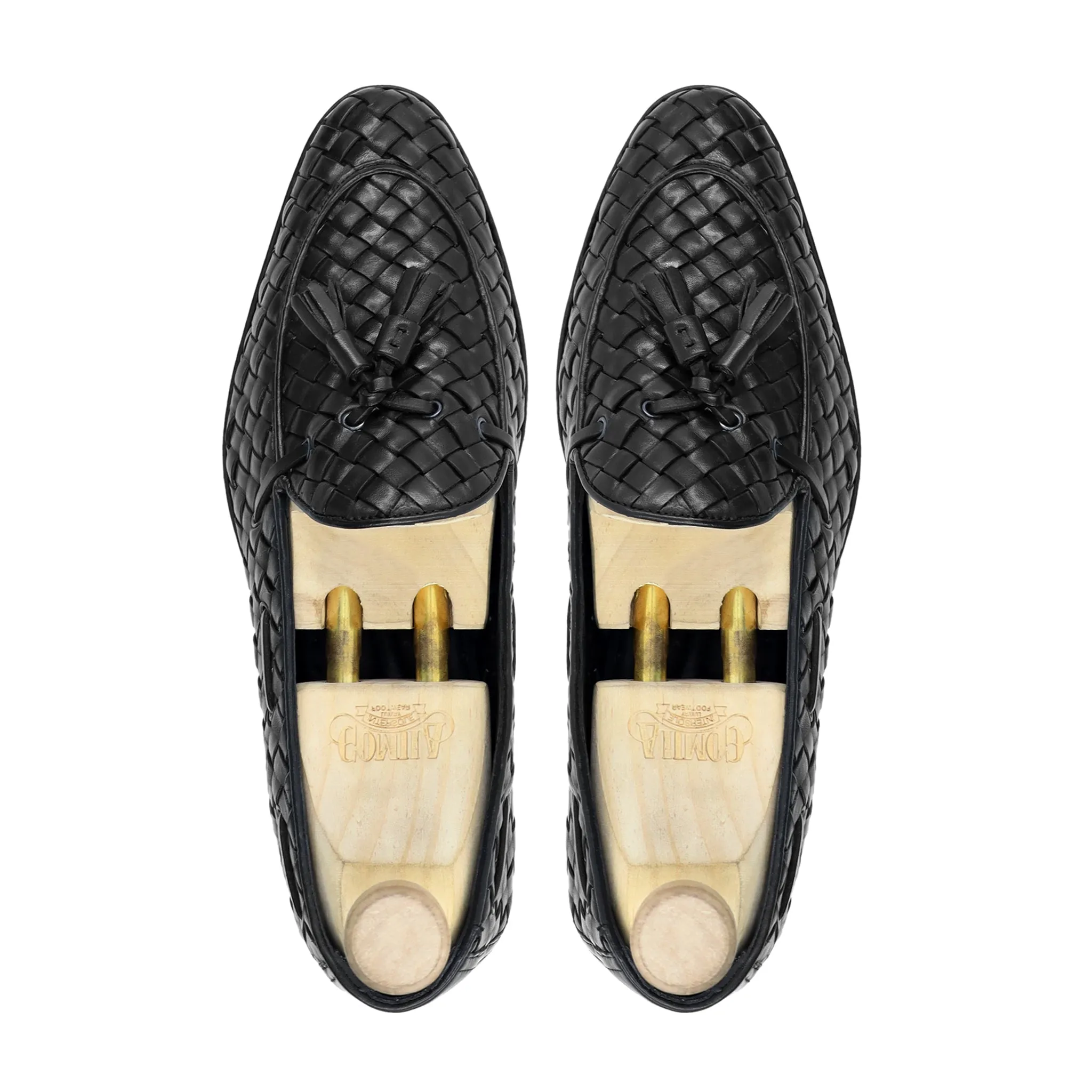 Zielona - Men's Black Woven Loafer